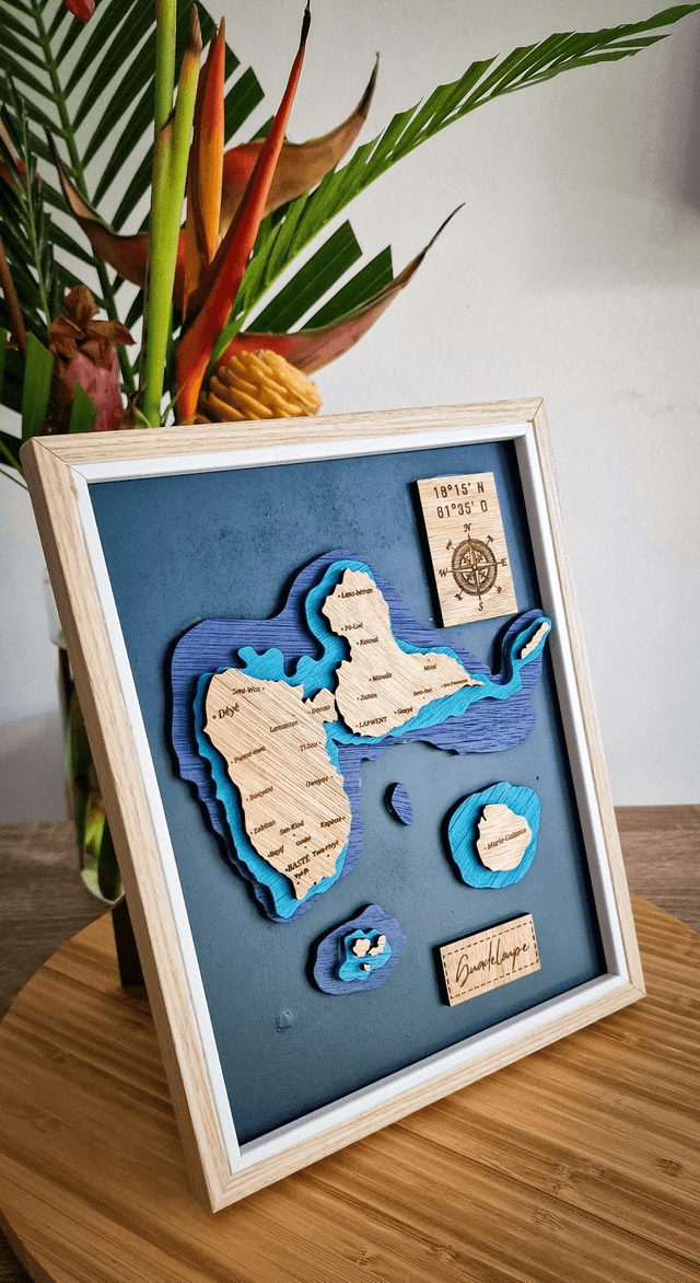 Cadre carte de la Guadeloupe 